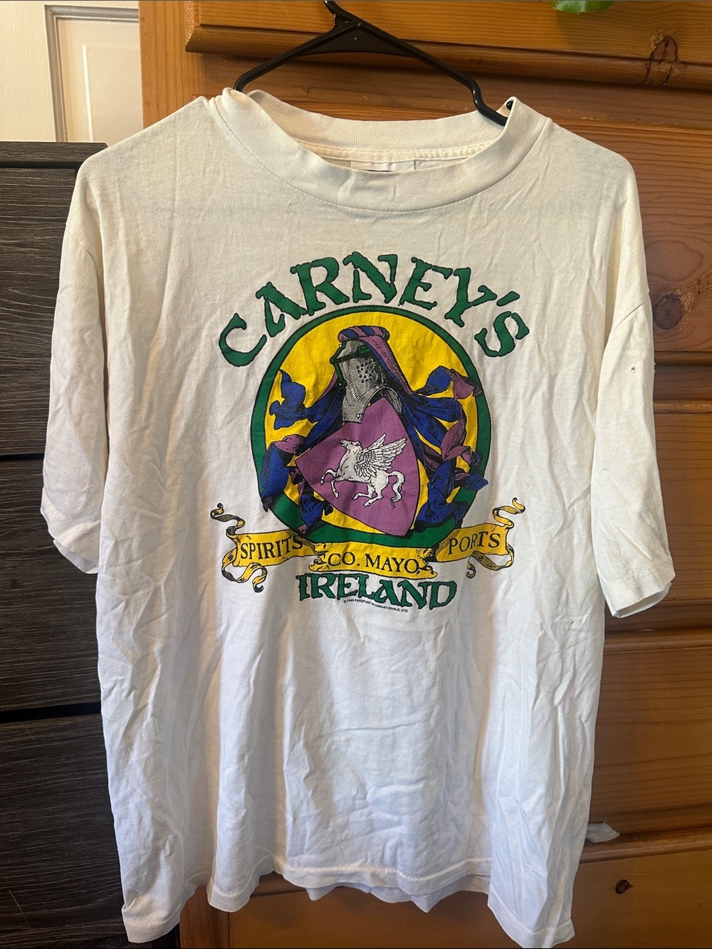 90’s Vintage Carney's Ireland Graphic Tee with Colorful Crest